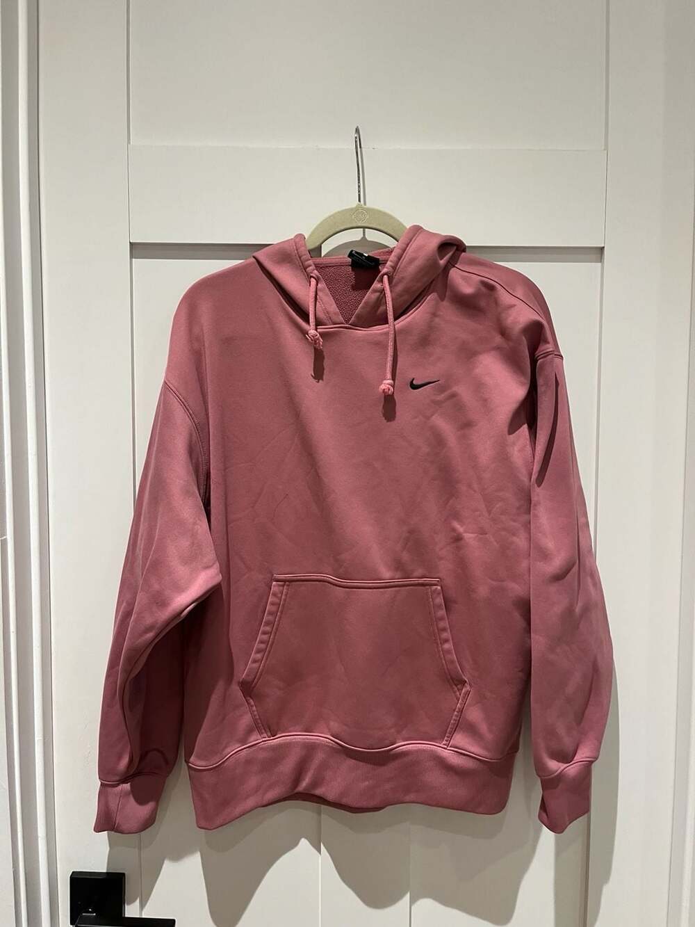 Nike Women's Dri-FIT Studio Fleece Pullover Hoodie in Pink